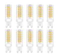 Jiotouhu Lampadina G9 LED 9 W (equivalente a 85 W alogena), bianco caldo 3000 K, senza sfarfallio, 360 gradi, AC 110-240 V, confezione da 10