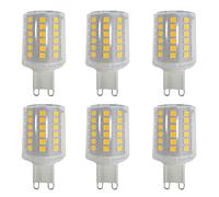 Jiotouhu Lampadina LED G9 9 W, senza sfarfallio, 88-LED 800 lm, non dimmerabile, equivalenza a incandescenza 80 W, bianco caldo 2700 K, confezione da 6