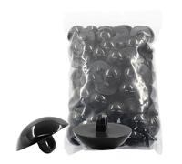 Jiozermi 100 bottoni neri da 20 mm per fai da te, cucito, occhi, bottoni di sicurezza, occhi rotondi, per lavori di cucito, occhi rotondi, a cupola, per burattini, orso, bambole, animali, giocattoli