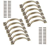 Jiozermi 12 maniglie rustiche per cancello da 15,2 cm, in ferro con vite, maniglie vintage per armadietti, cassetti retrò per esterni, garage e cassetti, bronzo