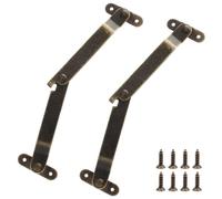 Jiozermi 2 cerniere di supporto per coperchio in ottone, cerniera pieghevole sinistra e destra, con viti di montaggio, per mobili, scatole di legno, gioielli, cassettiere, armadietti, armadi, 14,4 x