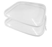 Jiozermi 2 custodie trasparenti rigide con cerniera, custodia portatile per cosmetici con cerniera, custodia rigida trasparente per riporre giocattoli, per riporre oggetti e matite (grande)