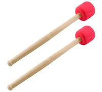Jiozermi 2 mazzuoli per batteria, lunghezza 32,8 cm, bacchette in gomma rigida in schiuma, bacchette antiscivolo per percussioni per basso, accessori per batteria, rullanti, rosso