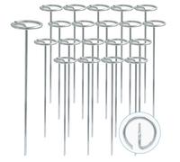 Jiozermi 20 graffette zincate da 15 cm, design a forma di G resistente alla ruggine, picchetti da giardino resistenti da 11 gauge per fissare tende, teloni e tessuti paesaggistici,