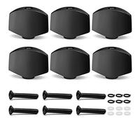 Jiozermi 6 bottoni per accordatura per chitarra, in metallo, di forma quadrata, colore nero, per chitarra elettrica e acustica folk