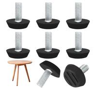 Jiozermi 8 livellatori per mobili, M8 x 20 mm, piedini di livellamento a vite, mini piedini regolabili per gambe di mobili, piedini per mobili da patio, colore nero