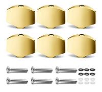 Jiozermi Bottoni in metallo dorato per accordatura chitarra, forma quadrata, per accordatura, per chitarra elettrica e acustica, confezione da 6