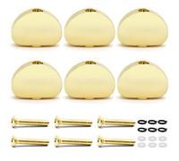 Jiozermi Bottoni in metallo dorato per accordatura di chitarra, a semicerchio, per chitarra elettrica e acustica, confezione da 6
