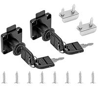 Jiozermi Confezione da 2 serrature per cassetti con chiavi, serratura da scrivania con camma cilindrica da 22 mm, per cassetti, armadi, armadi, scrivania, cassetta delle lettere, nera