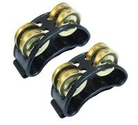 Jiozermi Confezione da 2 tamburelli a percussione per piedi, con sonaglio in metallo, strumento ritmico per adulti