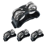 Jiozermi Confezione da 4 tamburelli a percussione per piedi, con sonaglio in metallo, strumento ritmico per adulti