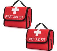 Jipemtra 2 borse per medicinali multistrato per kit di primo soccorso, borsa vuota da viaggio, borsa per primo soccorso, compatta, per casa, ufficio, sport, palestra, auto (rosso BB)
