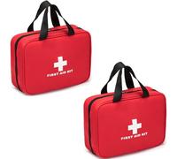 Jipemtra 2 sacchetti di pronto soccorso da viaggio, per primo soccorso, compatti, per medicinali di sopravvivenza, per auto, casa, ufficio, cucina, sport, attività all'aperto (rosso BB)