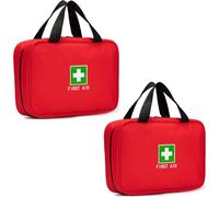 Jipemtra 2 sacchetti di pronto soccorso da viaggio, per primo soccorso, compatti, per medicinali di sopravvivenza, per auto, casa, ufficio, cucina, sport all'aperto (rosso LB)