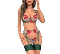 Jipersuo Biancheria intima da donna Sexy Pizzo Nightclub Hollow Out Spicy Girl Slim Fit Backless Slim Strap Abiti Sexy, Verde, XS