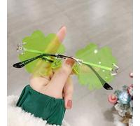 Jipersuo Occhiali da sole per festa irlandese di San Patrizio, da leprechaun a quattro foglie, colore verde, decorazioni per feste e per la casa (B, taglia unica)