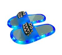 Jipersuo Pantofole da donna con luci a LED, pantofole da esterno per coppia di cartoni animati, sandali piatti casual per adulti, Blu, 38 EU