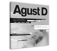 JIPMOK Poster su tela con copertina di album musicali, motivo: Rapper della Corea del Sud, membri dei BTS, Agust D Agust D, decorazione per camera da letto, ufficio, stanza, regalo, 50 x 50 cm