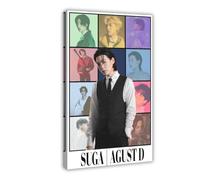 JIPMOK Poster su tela, motivo: Rapper della Corea del Sud, membri dei BTS, Agust D, decorazione artistica da parete per soggiorno e camera da letto, 60 x 90 cm