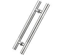 JIPOFAN Maniglia per Porta incassata con ferramenta, Maniglie per Porte in Legno/Vetro, Due Maniglie Rotonde Laterali, Maniglie per cancelli Lunghe 24 pollici/32 pollici/40 pollici/47 Pollici