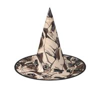 JIPOFD Divertente Pug Modello Halloween Strega Costume Accessorio A Punta Cappello Strega Cappello Pieghevole Halloween Cappelli 2 pezzi