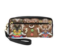 JIPOFD Gingerbread Man Candy Makeup Bag Pouch Cosmetic Bag Travel Toiletry Bag Organizer Cute Storage Bag per le donne, Nero , Taglia unica
