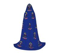 JIPOFD Mantello lungo con cappuccio della bandiera del Nord Dakota del Nord per Halloween Mantello Costumi con cappuccio Capo in maschera Costume