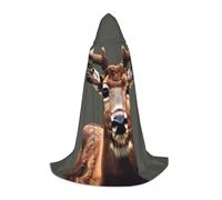 JIPOFD Mantello lungo con cappuccio di cervo di bellezza per Halloween mantello costumi con cappuccio capello in maschera costume