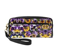 JIPOFD Pansy Perfection Stampa Trucco Sacchetto Sacchetto Cosmetico Borsa Da Viaggio Toiletry Bag Organizer Carino Sacchetto di Immagazzinaggio Per Le Donne, nero, Taglia unica
