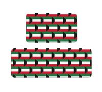 JIPOFD Set regalo di 2 tappetini da cucina con bandiera del Kuwait, tappetini da cucina imbottiti per pavimento, tappetino da cucina confortevole