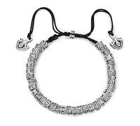 Jiqoe Braccialetti per le donne, solido braccialetto buddista di preghiera tibetano mantra braccialetto di perline braccialetto di perline stile vintage braccialetto religioso donna uomo gioielli