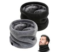 JIRVEX 2 Pezzi Scaldacollo Invernale Uomo Donna In Pile Termico Morbido Antivento Copricollo Moto Sci Ciclismo Taglia Unica Grigio Nero