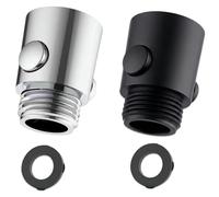 JIRVEX Set da 2 deviatori doccia, uno con finitura nero opaco e uno cromato, con funzione di interruzione del flusso d'acqua e limitatore di portata per doccette.