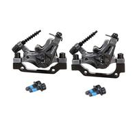 JISADER 1 Paio Set Freno a Disco per Bicicletta, Kit Universale con Pinza a Doppio pistone, in Alluminio, Adatto per, e-Bike e Bici da Strada, Colore Nero