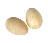 JISADER 2 pezzi agitatori per uova in legno, strumento per agitare le mani, regalo di Pasqua, uovo musicale sabbiato, maracas per uova in legno, L