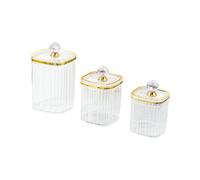 JISADER 3 Pezzi di Stoccaggio di Cibi Ermetici Scatole per Contenitori per Contenitori di Lusso Ciotola Alimentare per Soggiorno per La Casa Biscotti di Frutt, Clear Big Diamond