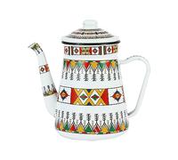 JISADER Caffettiera Smaltata, Teiera Vintage Smaltata con Manico, Bollitore per Il tè, Retro Pentola per L'acqua per Ristorante, Casa, Hotel, Cucina, Bianco 1,2 l