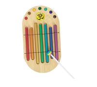 JISADER Campanello manuale a 7 con mazzuolo, multiuso, portatile, campanello per meditazione Campana per consapevolezza per aula di meditazione, Colore Del Legno