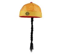 JISADER Cappello Cinese con Coda, Giallo, come descritto