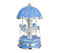 JISADER Carillon a giostra in resina, artigianato, ornamento natalizio dipinto a mano, decorativo con luci colorate per la decorazione della casa, leggero, BLU