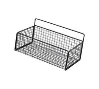 JISADER Cestino da Parete sospeso per riporre Oggetti, Organizer da Parete, Ripiani a Muro, Robusto Cestino in Filo di Acciaio per Cucina, Bagno, M Nero