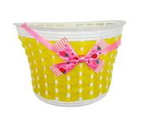 JISADER Cestino portaoggetti per Cestino Bici per Bambini Staccabile, Cestino per Bicicletta Cestino per Bicicletta, Cestino per Manubrio Anteriore per Picnic, Giallo