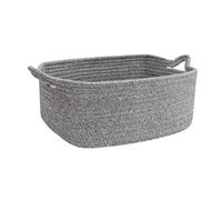JISADER Cesto portaoggetti Scatola portaoggetti con manici Contenitore per pannolini per bambini Cesto portasciugamani per soggiorno Bagno Armadio Libri, Grigio