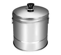 JISADER Cuociriso a Vapore in Acciaio Inossidabile, pentola per cuocere Il Riso con cestello scolapiatti Integrato, fornello per Cereali, Contenitore per la, 25x21.5 cm