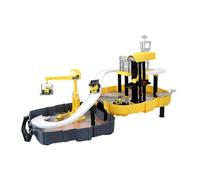 JISADER Il parcheggio della pista del veicolo dei camion di ingegneria favorisce l'inerzia le auto da corsa dell'automobile della pista per i bambini, Giallo, 58x28x32cm