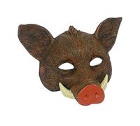 JISADER Maschera di Cinghiale di Halloween Ruoli Gioca novità Oggetti di Scena creativi Copertura per Il Viso di Animali Maschera per Testa di Maiale per Bar, Marrone