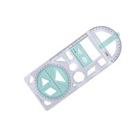 JISADER Righello geometrico multifunzionale che misura i righelli di disegno dello stampino per l'ufficio per la scrittura, Stile b