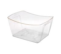 JISADER Secchio per Il Ghiaccio per Feste Vasca da Bevanda con Manico Secchio di Birra Portatile Trasparente per Bottiglie di Birra di Champagne Bevande, Lato d'oro 18l