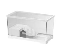 JISADER Serbatoio per tartarughe Accessori per Habitat per tartarughe Scatola per tartarughe Nascondiglio Drenaggio inferiore Terrario per tartarughe Recinto, grande bianco