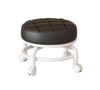 JISADER Sgabello a rulli rotante a 360° per lavori domestici pigri e bambini, con pulegge e ruote girevoli, basso rumore, nero